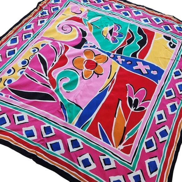 CARLISLE Scarf 100% Silk Floral Wrap Handbags Hairband Luxury - Picture 1 of 3